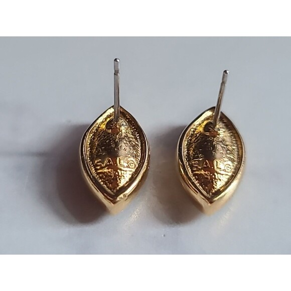 SAL Swarovski Blue Crystal Stud Earrings Vintage - Picture 3 of 10